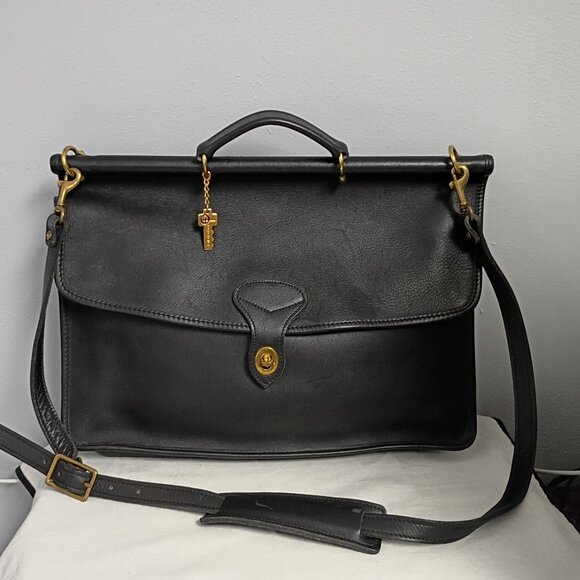 ❤️JACK GEORGES University Single Gusset Briefcase Clutch / Laptop Shoulder Bag
